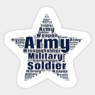 Military Word Cloud Sticker